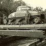 Sabine River  -  1944     M4 Bridge Tests<br />Tank test, normal span.