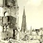 Splendid view of 'Our Lady's Needle', tallest spire in Europe. Cathedral was practically undamaged.