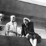 Carl Rydberg and Fred Drier with Olivia De Havilland outside NBC studios